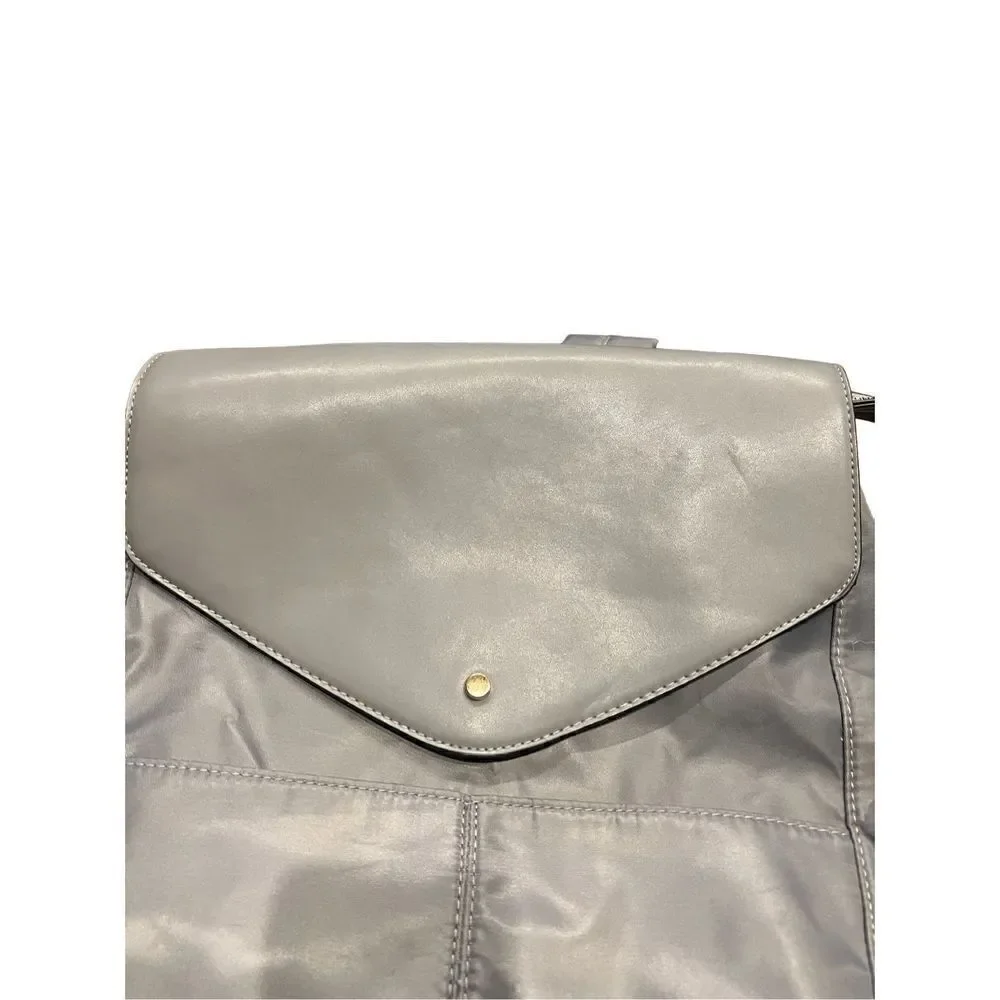 Backpack A New Day Light Gray Zip Top Faux Leather Commuter Adjustable Straps